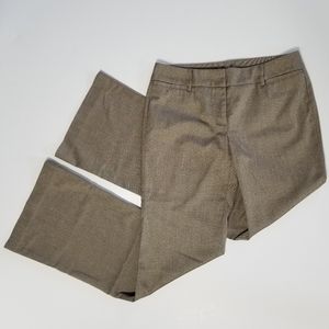 Long Wide Leg Gold Shimmer Tan/Brown Dress Pants by New York and Company